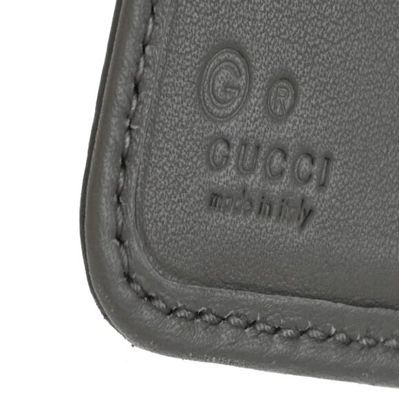 GUCCI Micro Guccissima GG Pattern Long Zipper Wallet Leather Gray Gold 69EF697 - Picture 9 of 12